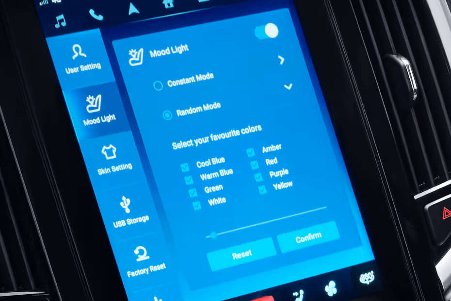 MG Hector Infotainment System Main Menu